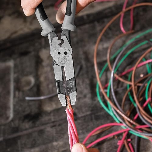 KLEIN TOOLS J215-8CR | Pinzas Híbridas | Alta Palanca | Pelacables