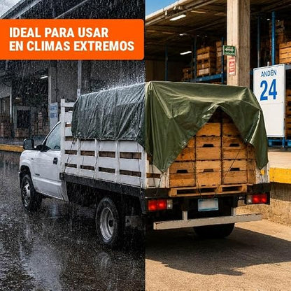 Truper Expert LT-34X, Lona Uso rudo, Verde Olivo, 3 x 4 m, Paquete con 1 Pieza