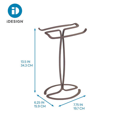 InterDesign Axis Toallero de pie, portatoallas pequeño de Metal para Lavabo, Bronce