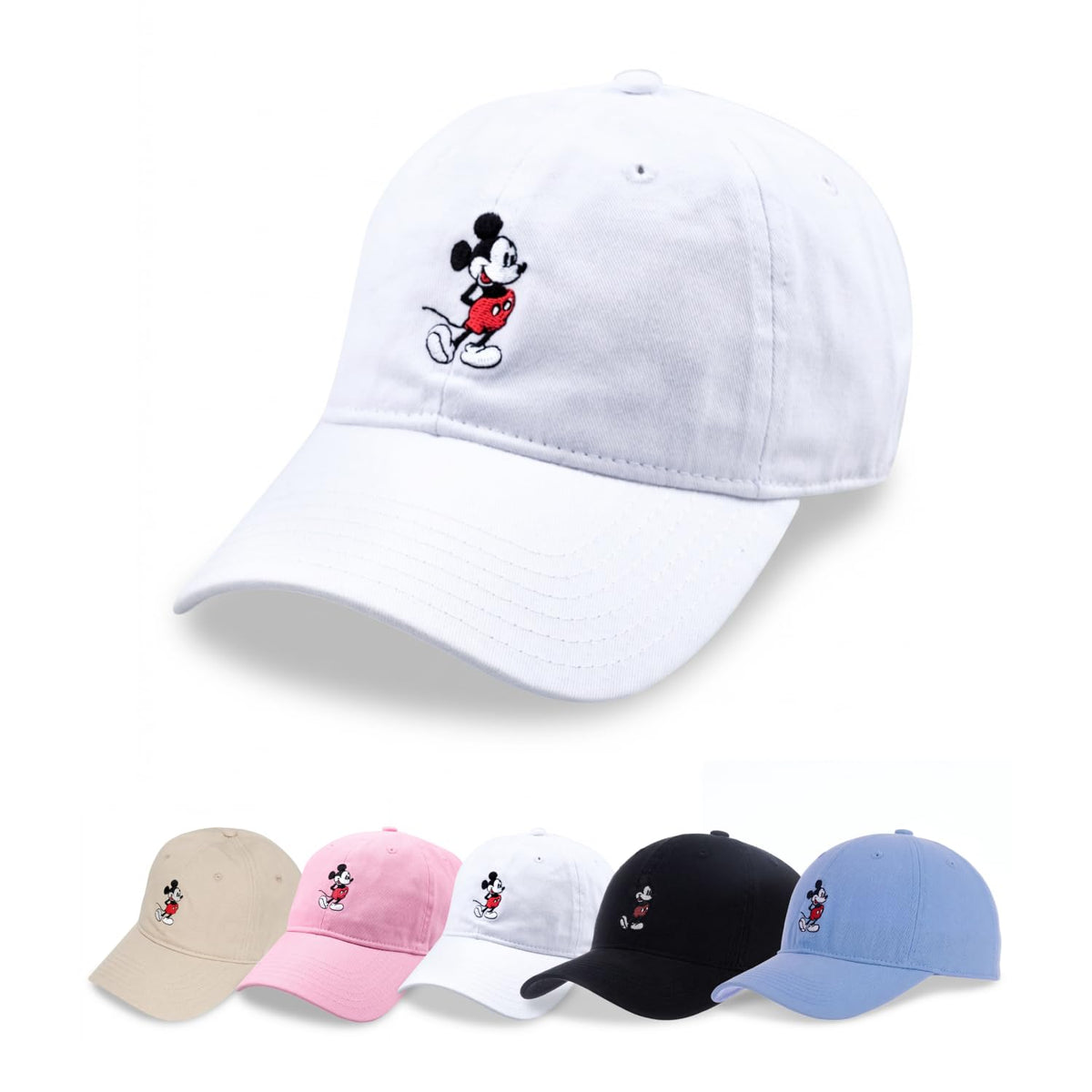 Concept One - Gorro de algodón Bordado de Mickey Mouse de Disney con ala Curvada