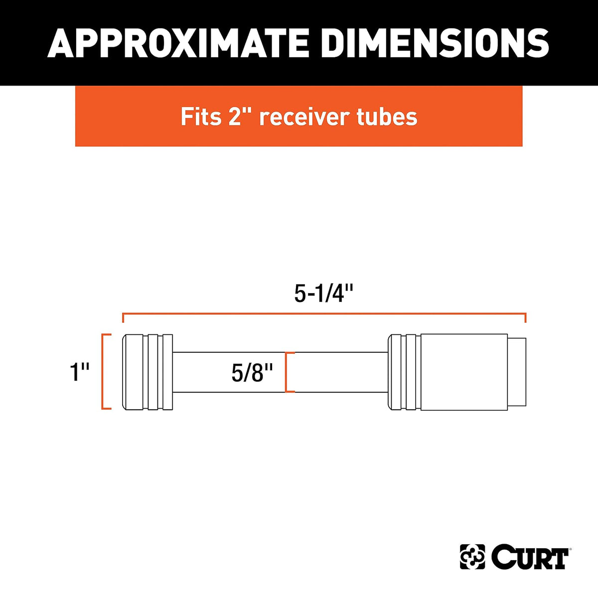 CURT 23518 Cerradura de enganche de remolque negra, diámetro de pin de 5/8 pulgadas, se adapta a receptor de 2 pulgadas