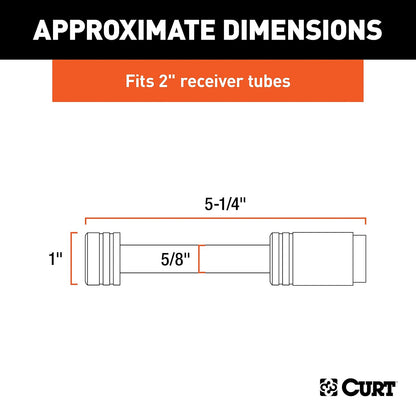 CURT 23518 Cerradura de enganche de remolque negra, diámetro de pin de 5/8 pulgadas, se adapta a receptor de 2 pulgadas