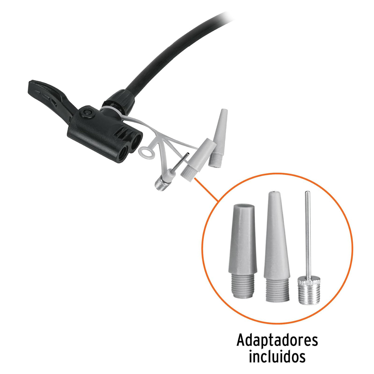 TRUPER Bomba de Aire 58 cm, Cuerpo de Acero, Naranja