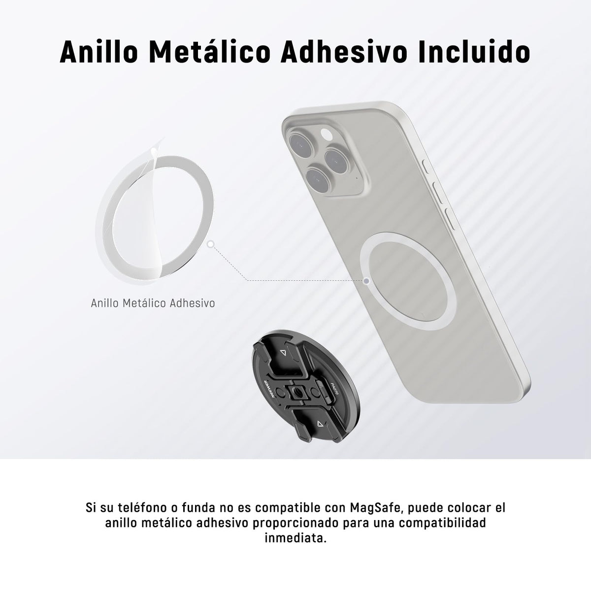 NEEWER Trípode Teléfono Motnaje Magnético con Adaptador Cámara Acción, Zapata Fría con Anti Off Pin, 1/4" Rosca Compatible con MagSafe iPhone 16 15 14 13 12 Series dji Montaje Adaptador, PA070