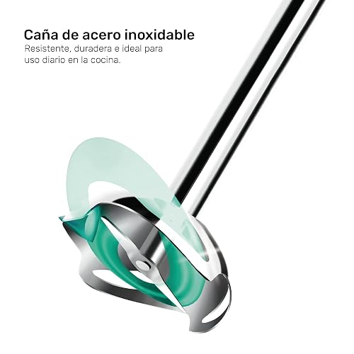 TAURUS ROBOT 750 INOX | Batidora de Inmersión 750 W | Caña de Acero Inoxidable Desmontable | Turbo Rotation System | Control de Pulso | Ideal para Papillas, Salsas y Batidos Familiares