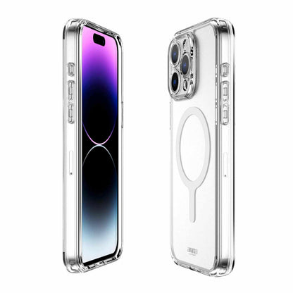 Avana Ice Funda con MagSafe Compatible con iPhone 15 Pro, Resistente a Caídas de 3m, Bisel Elevado, Protección Antimicrobiana - Transparente
