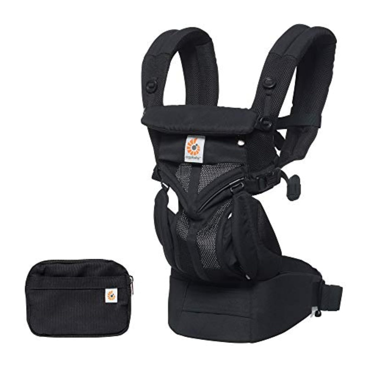 Ergobaby Omni Classic Baby Carrier Portabebés para bebé Recién nacido para niños pequeños con soporte lumbar (7-45 libras) Red, Onyx Negro