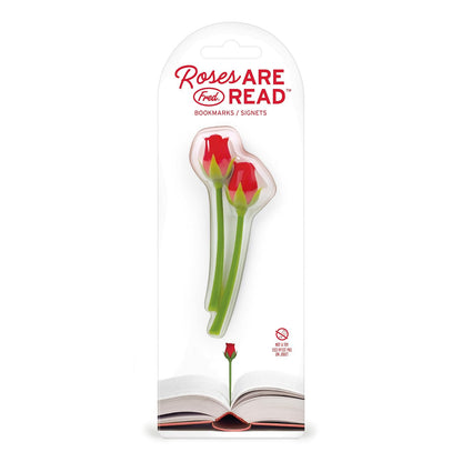 Fred Roses are Read Flower - Juego de 2 marcadores de página de rosa, silicona suave y flexible, ideal para novelas románticas, amantes de los libros y día de San Valentín