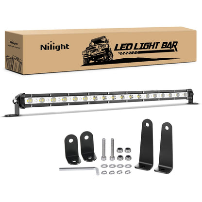 Nilight Barra de Luces LED Spot 7" 18W, 2 pzas, para Todoterreno - 20 Inch Spot Flood Combo 54W Lights