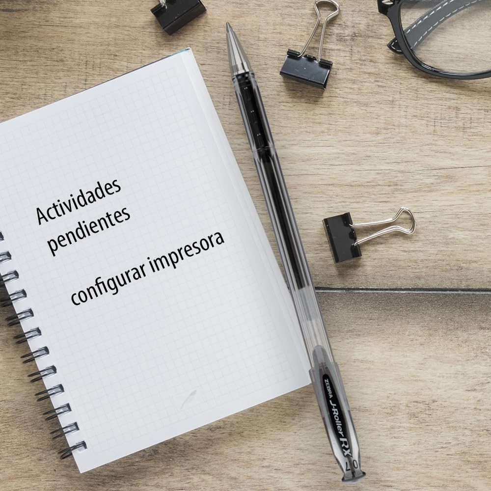 Zebra J-Roller RX Rollerball Tinta Gel Secado Rápido Punto 0.5 mm Caja 6 Piezas (Rojo)