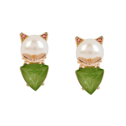 Betsey Johnson "Perla Critters" Cat Stud arete