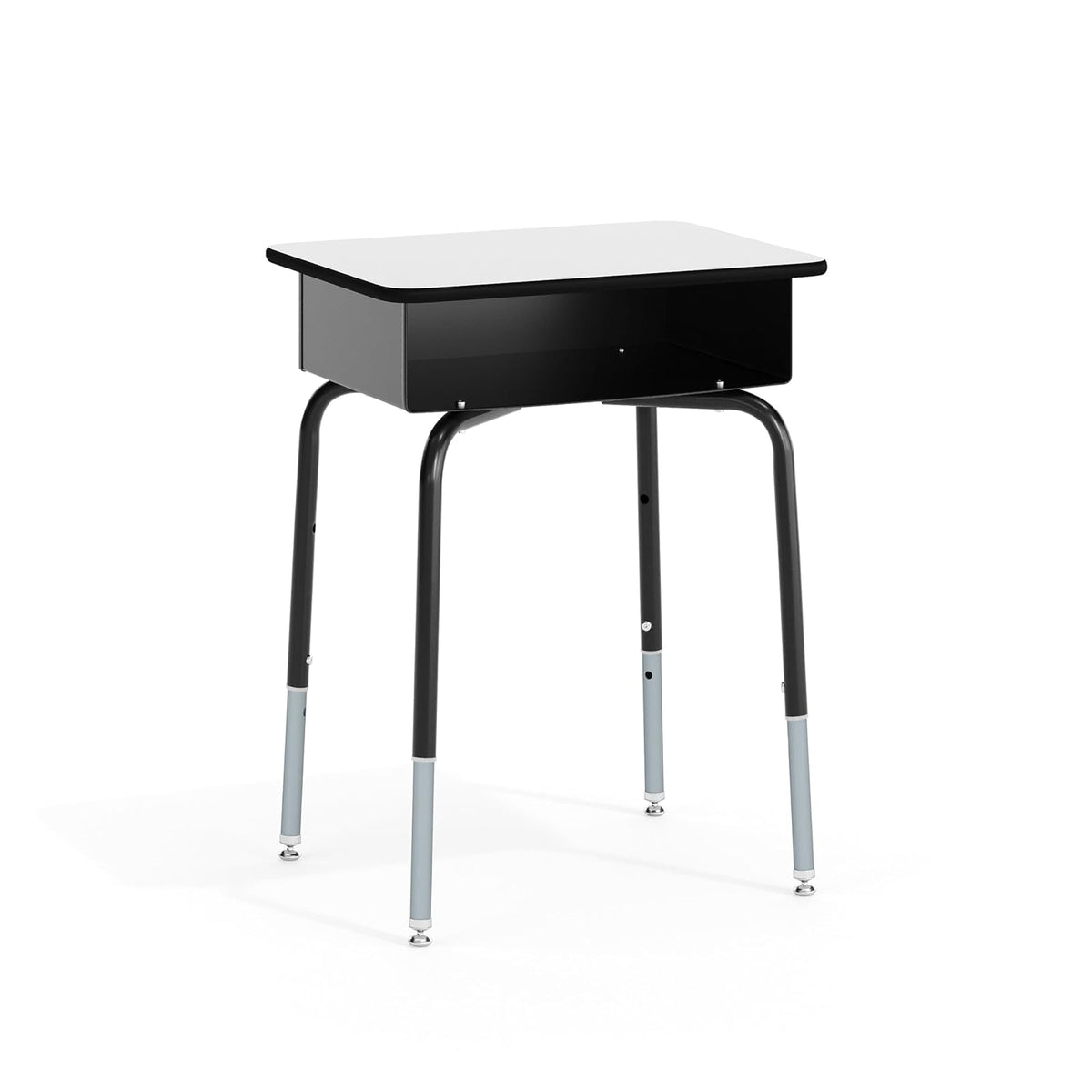 Flash Furniture Billie - computadora Abierto para Estudiantes para aulas o Aprendizaje Remoto, computadora Escolar Ajustable en Altura con Caja de Libros de Metal, Gris/Negro