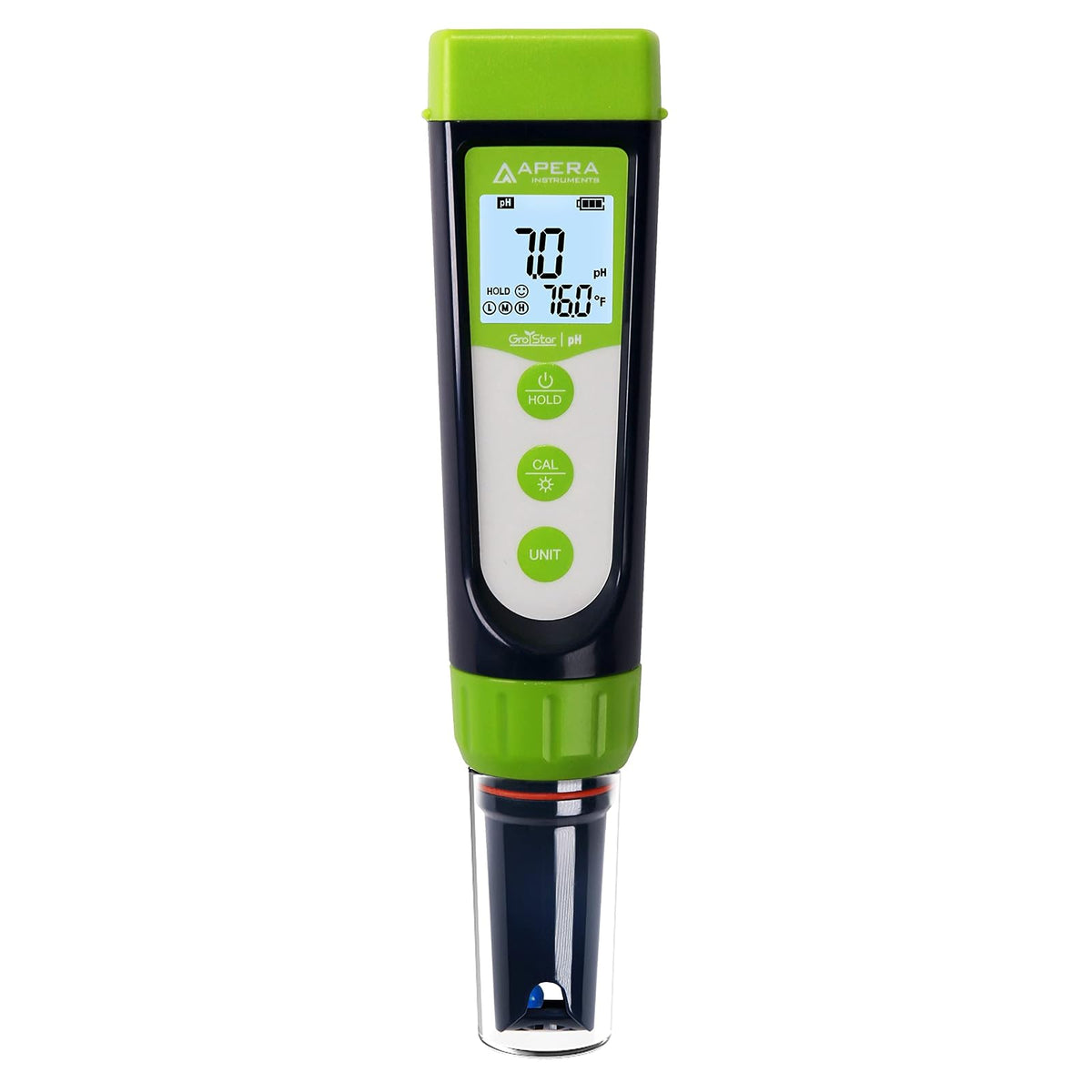 Apera Instruments AI101G GroStar Series GS1 Kit de probador de pluma de pH con sonda de pH reemplazable de doble unión para pruebas de calidad de agua hidropónica, Gen II