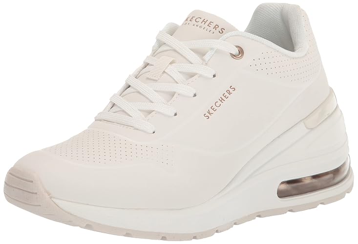 Skechers Million Air - Aire Elevado Zapatillas para Mujer | Tenis casuales, espuma viscoelástica refrigerada por aire, Skech-Air, ajuste de cuña con 1 pulgada de altura, sin cordones