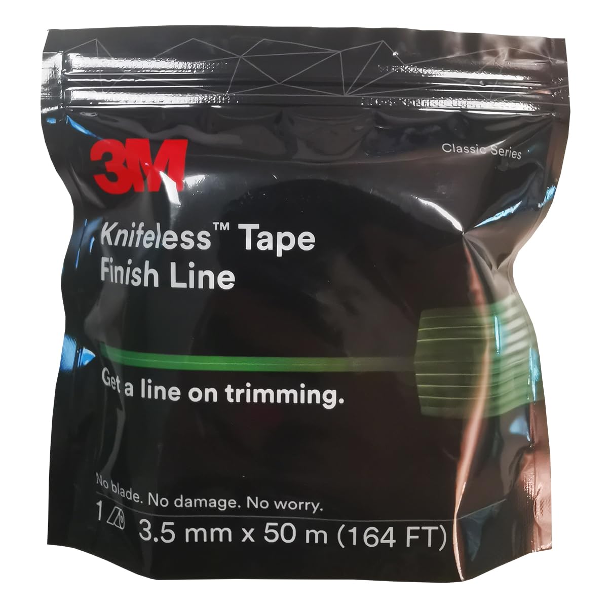 3M 28801 Finish Line Cinta sin cuchillos, verde, PK20