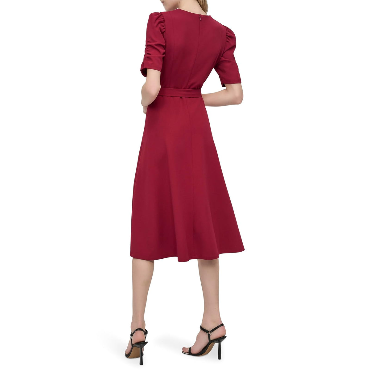 DKNY - Vestido de crepé para Mujer con Cuello Joya