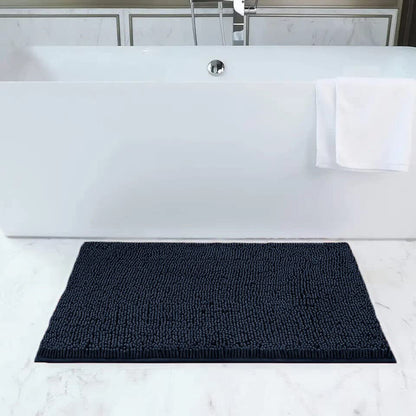 Home Must Haves Alfombra de baño de felpilla Suave y acogedora de Color Azul Marino, Altamente Absorbente, Antideslizante