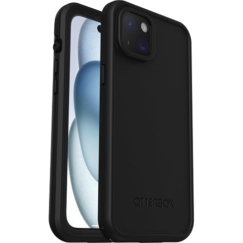 OtterBox - Funda Impermeable para iPhone 15 Plus y iPhone 14 Plus Serie FR, con MagSafe (diseñada por LifeProof), Color Negro, Impermeable, 60% plástico Reciclado, Elegante y Elegante