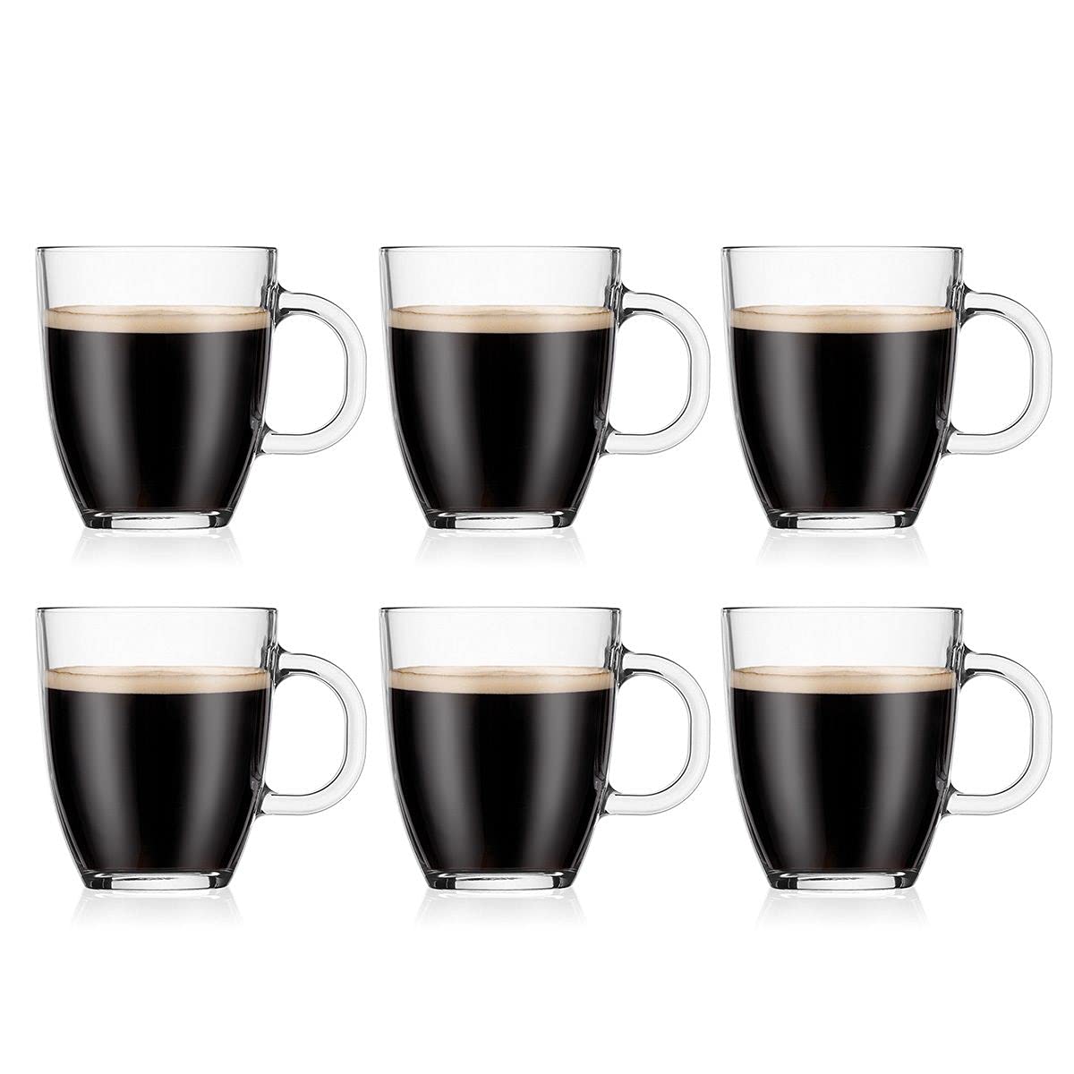 Bodum Bistro Single Wall Coffee Mug, 12 oz, Clear
