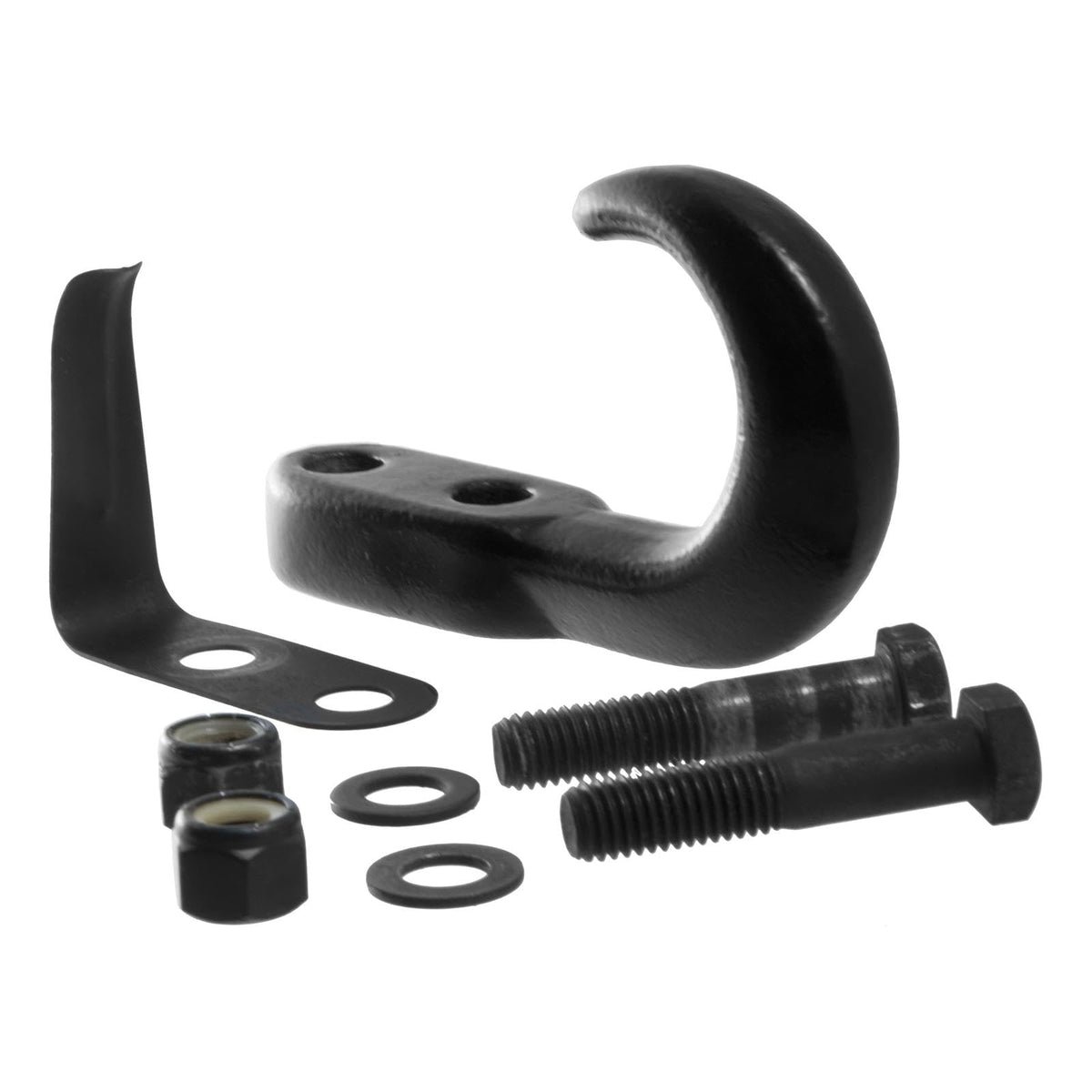 CURT Gancho de Remolque 22411 | Acero negro atornillado, Capacidad 10 LB, Con clip de resorte