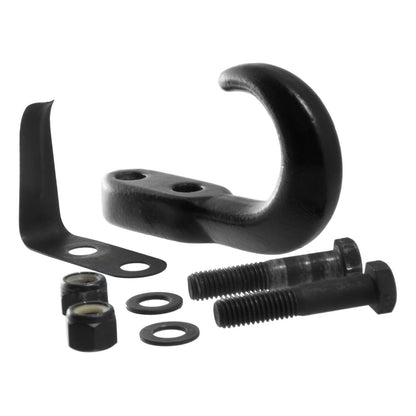 CURT Gancho de Remolque 22411 | Acero negro atornillado, Capacidad 10 LB, Con clip de resorte