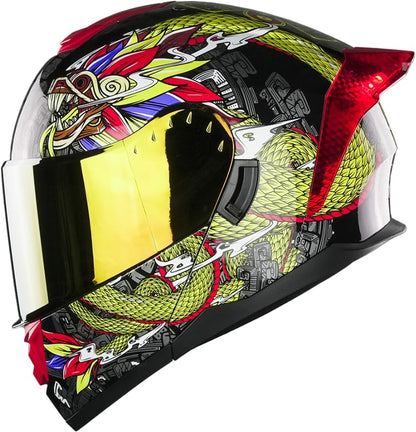 KOV Casco Zero Quetzalcoatl Dorado Abatible Dot S