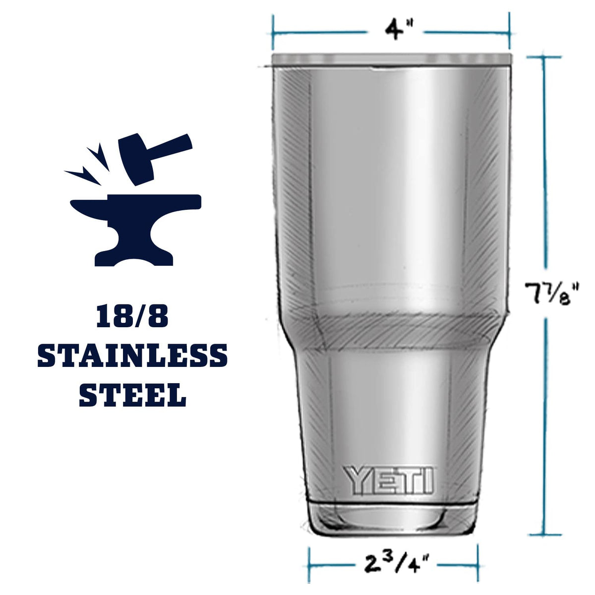 Yeti Tapa Magslider, Azul Cielo, 30 Onzas