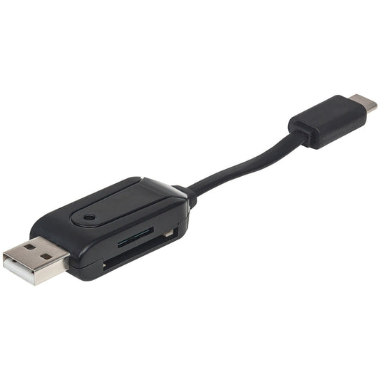 Manhattan 102018 Lector Tarjetas USB + USB-C 2.0, 24 en 1,