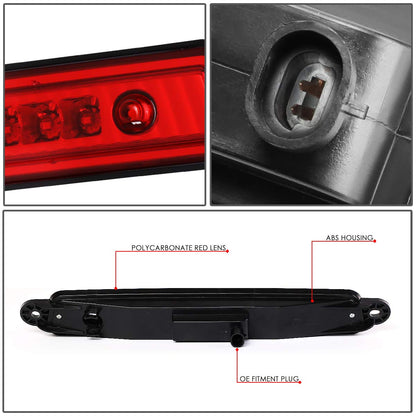 DNA Motoring 3BL-NARM04-LED-RD Full LED 3ª Tercera Lámpara Freno Trasera Rojo