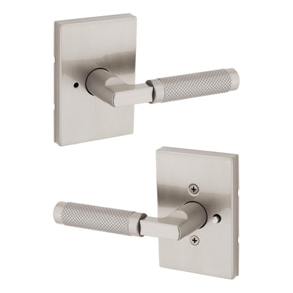 Kwikset Prava Manija para Puerta, Moleteada, Varios Acabados - Níquel Satinado - Privacidad