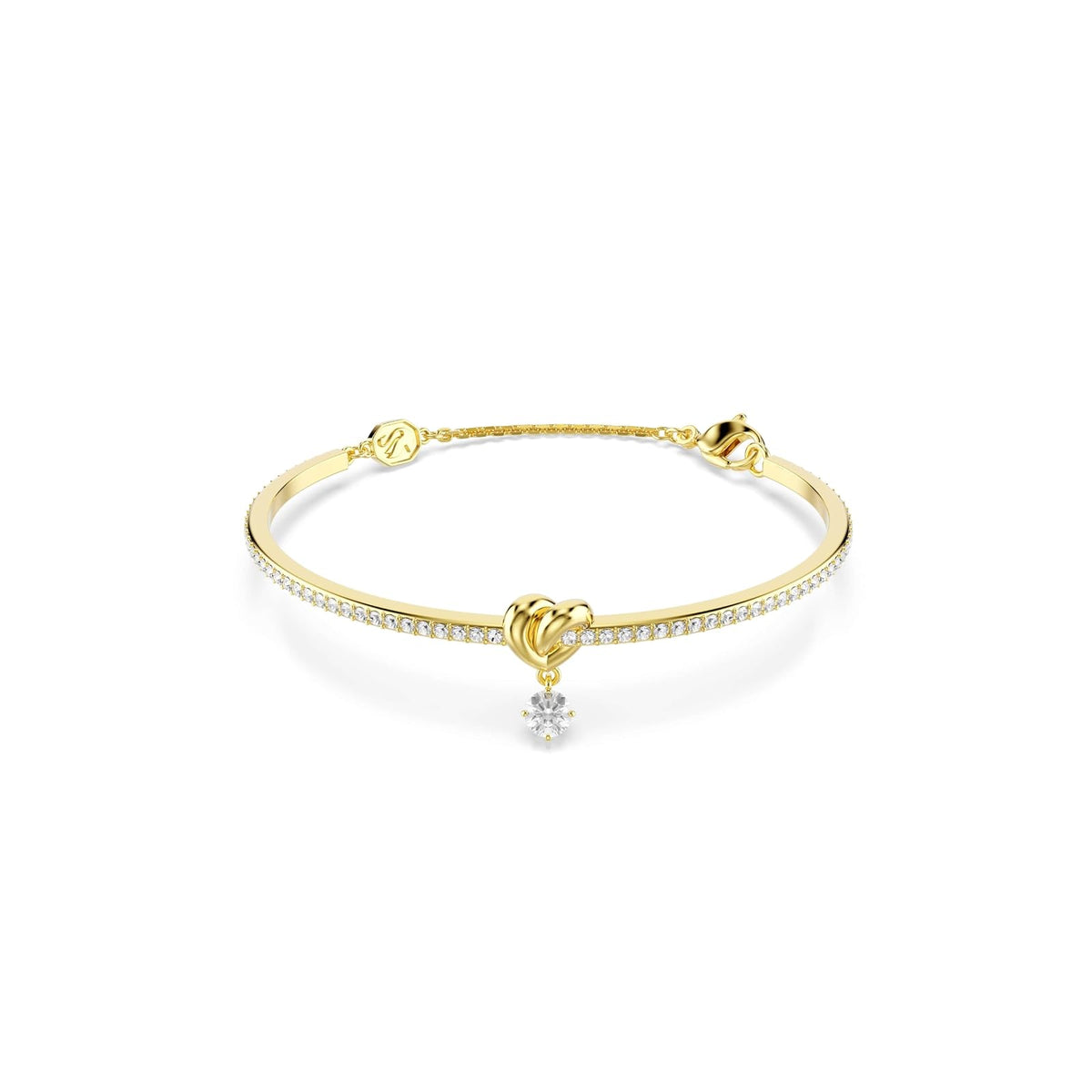 pulsera Swarovski Lifelong, corte redondo, corazón, blanco, oro tSwarovski chapado en uno