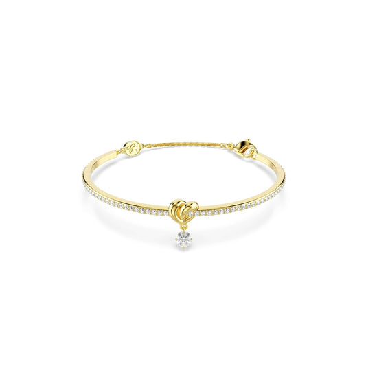 pulsera Swarovski Lifelong, corte redondo, corazón, blanco, oro tSwarovski chapado en uno