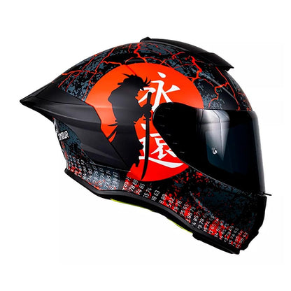 KOV Casco Buster Rider Armour Rojo Deportivo para Moto Pista Certificado Dot