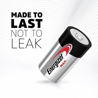 Energizer - Pilas Alcalinas Tipo D, MAX 1.5V, Paquete de 8 | Energía de larga duración para linternas, radios, juguetes electrónicos y otros dispositivos de alto consumo.