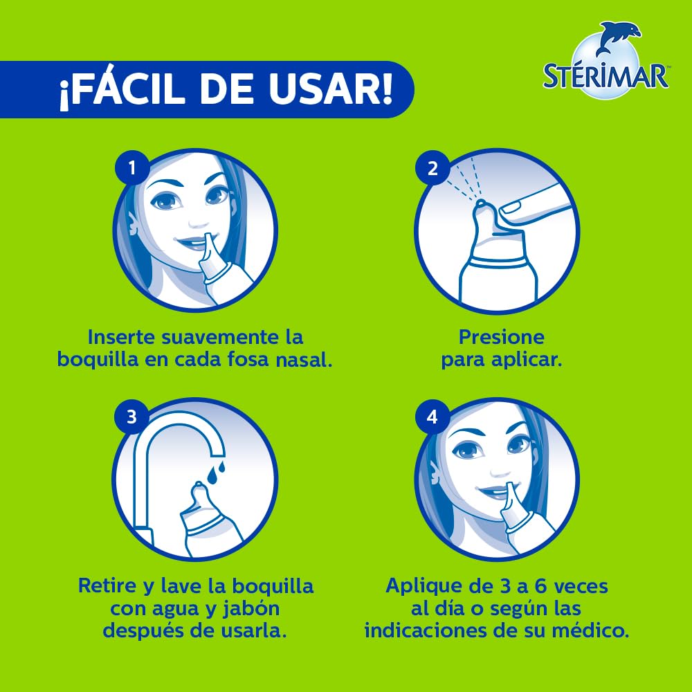 Stérimar Solución Fisiológica Nasal Manganeso 100 ml. | Auxiliar en el Tratamiento y Prevención de Alergias. Uso de 10 a 15 Días. 100% Natural, Eficacia Clínicamente Comprobada.