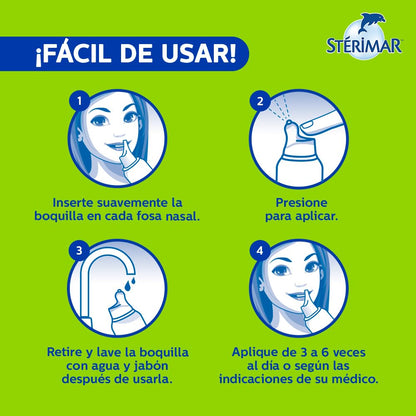 Stérimar Solución Fisiológica Nasal Manganeso 100 ml. | Auxiliar en el Tratamiento y Prevención de Alergias. Uso de 10 a 15 Días. 100% Natural, Eficacia Clínicamente Comprobada.