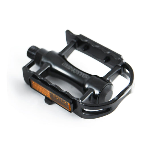 Benotto Pedal NWL-484 9/16 con Reflejantes Aluminio Negro Cajita