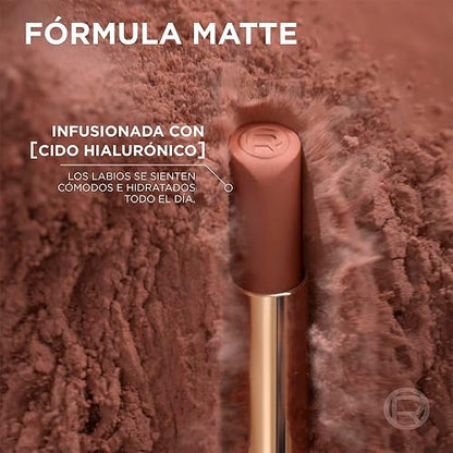 Labial Color Riche Intense Volume Matte Nudes of Worth, Lipstick Mate con Ácido Hialurónico Volumen Intenso Tono 570 WORTH IT INTENSE
