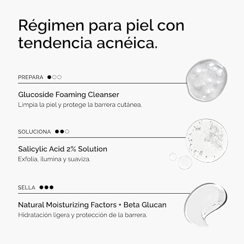 The Ordinary Clear Set, Kit de Skincare para Piel propensa a brotes — Régimen de 3 pasos que incluye: Glucoside Foaming Cleanser, Salicylic Acid 2% Solution y Natural Moisturizing Factors + Beta Glucan