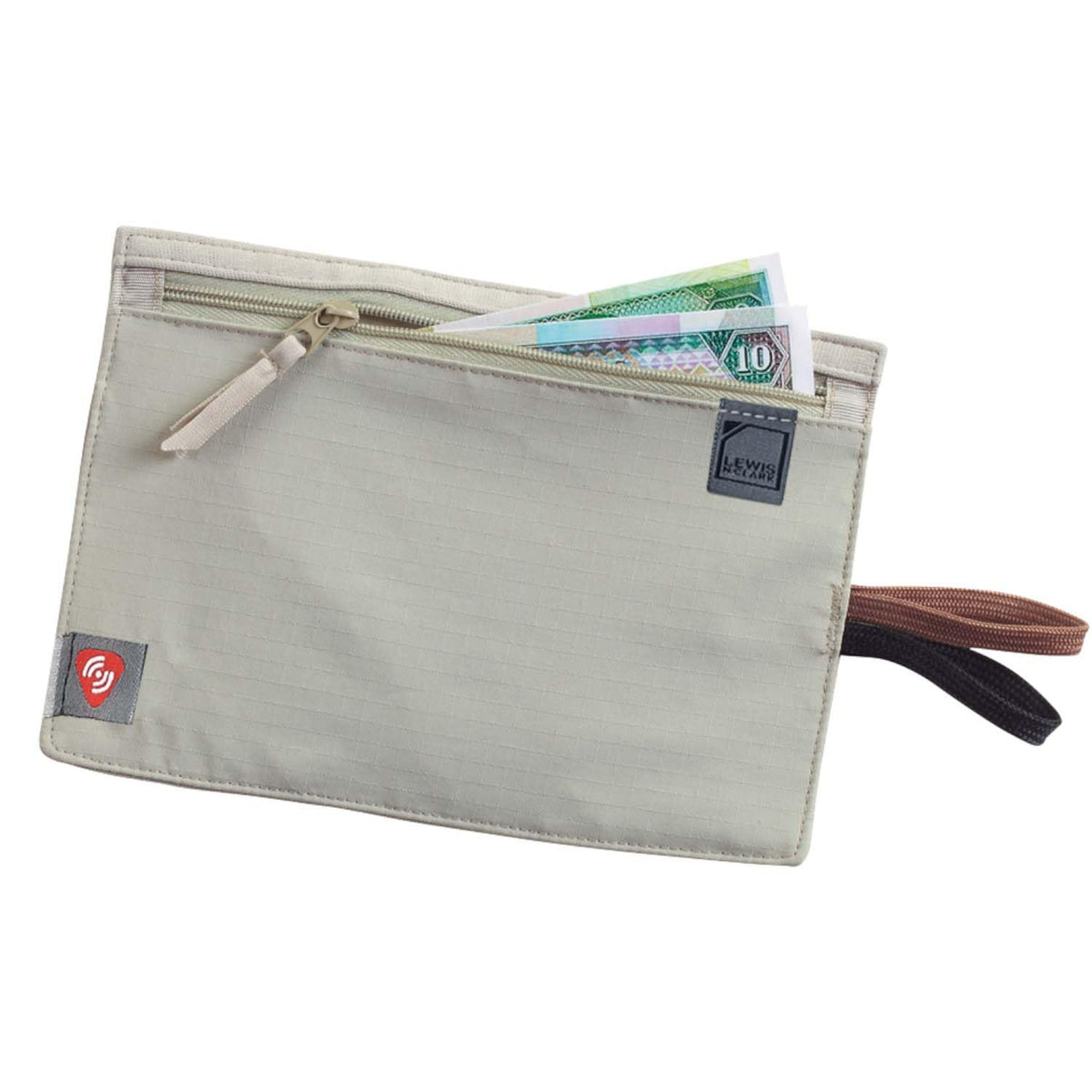 Lewis N. Clark RFID - portafolios para cinturón de viaje oculto, Rfid - Cinturón para billetes y tarjetas de crédito, Bronceado, Una talla - Una talla - Bronceado