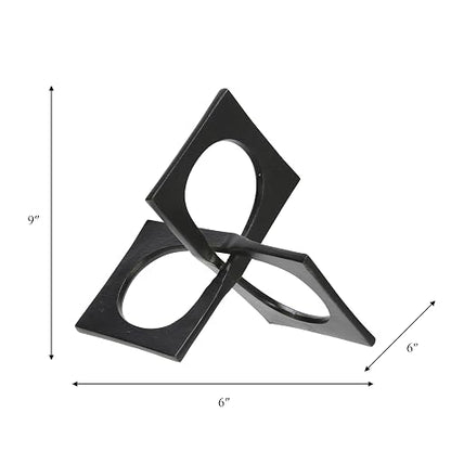 Sagebrook Home Escultura geométrica metálica de decoración Moderna para el hogar y la Oficina Detalle Abstracto de Mesa para Sala de Estar Dormitorio o Escritorio 9 x 9 x 6 Pulgadas Negra