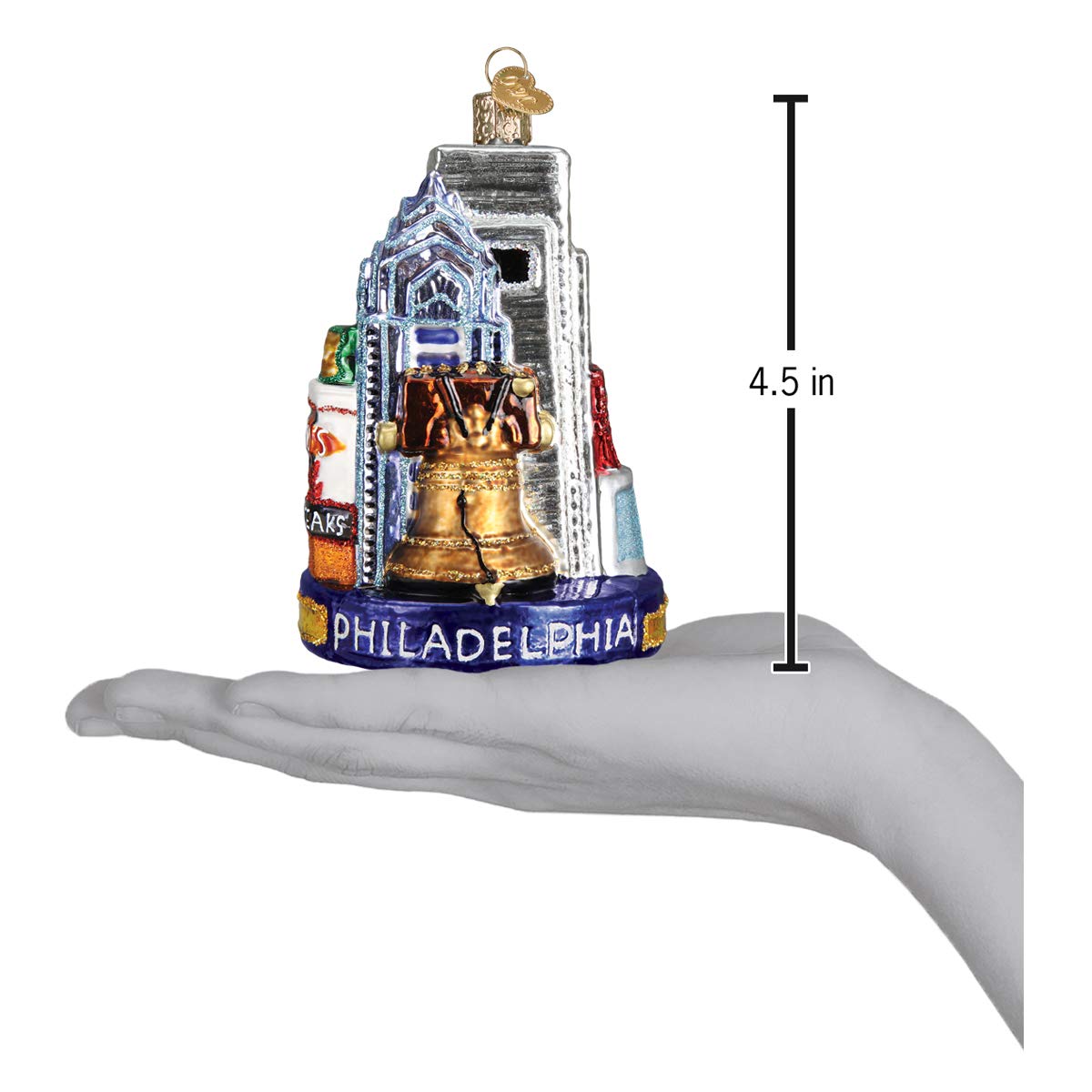 Old World - Adornos de Navidad para árbol de Navidad (Cristal, diseño de Ciudades, Lugares y Lugares de interés), Philadelphia, Philadelphia, 4.500, 1