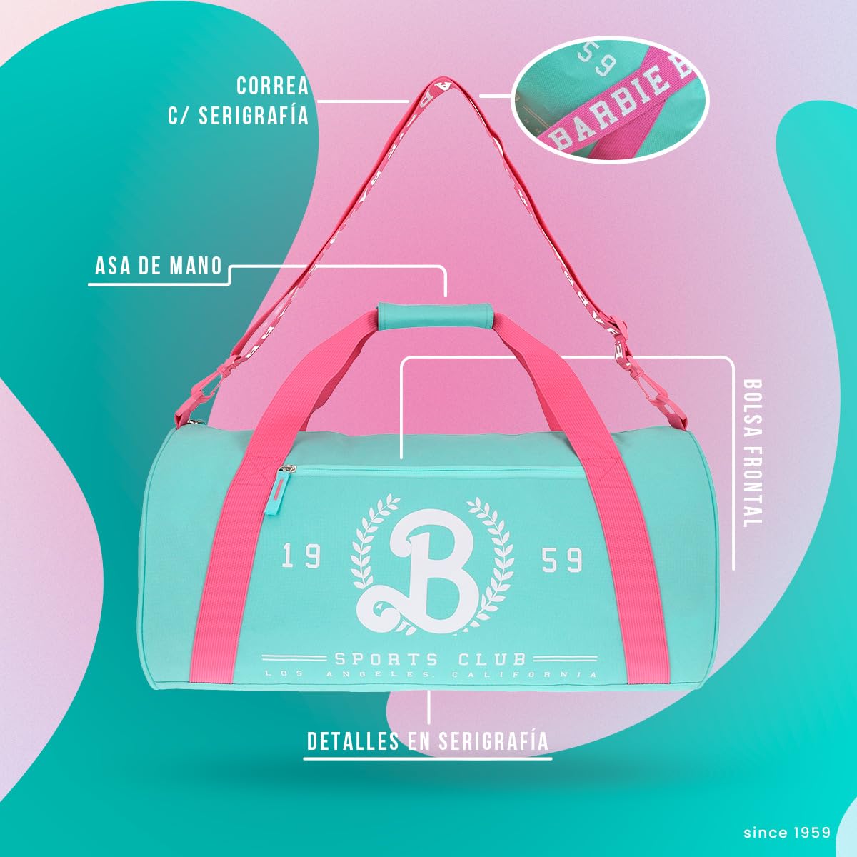 Mochila Para Gym Deportiva Barbie Turquesa