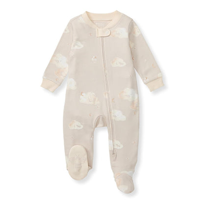 Burt's Bees Baby Pijama Enteriza con Cierre Frontal, 100% Algodón Orgánico - 0-3 Meses - Good Night Sky