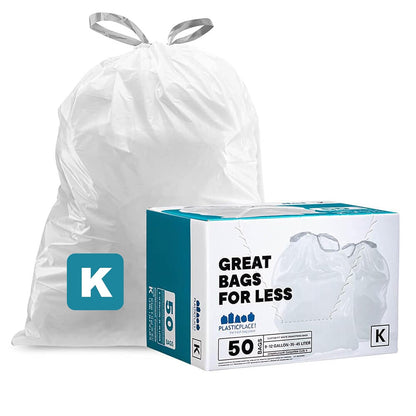 Plasticplace Bolsas de Basura Código M, 200 Piezas, 45 Litros - 50 Count (Pack of 1) - Código K
