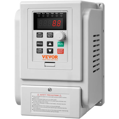 VEVOR VFD 5HP, 4KW, 18A, 1 fase 220V-240V entrada a 3 fases 220V-240V salida variable, 0-400Hz VFD para control de velocidad del motor de CA