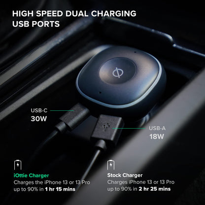 iOttie Aivo Boost - Cargador de Automóvil Integrado en Alexa, USB-C PD/USB-A QC, se Adapta a Dispositivos Apple, Android, Google