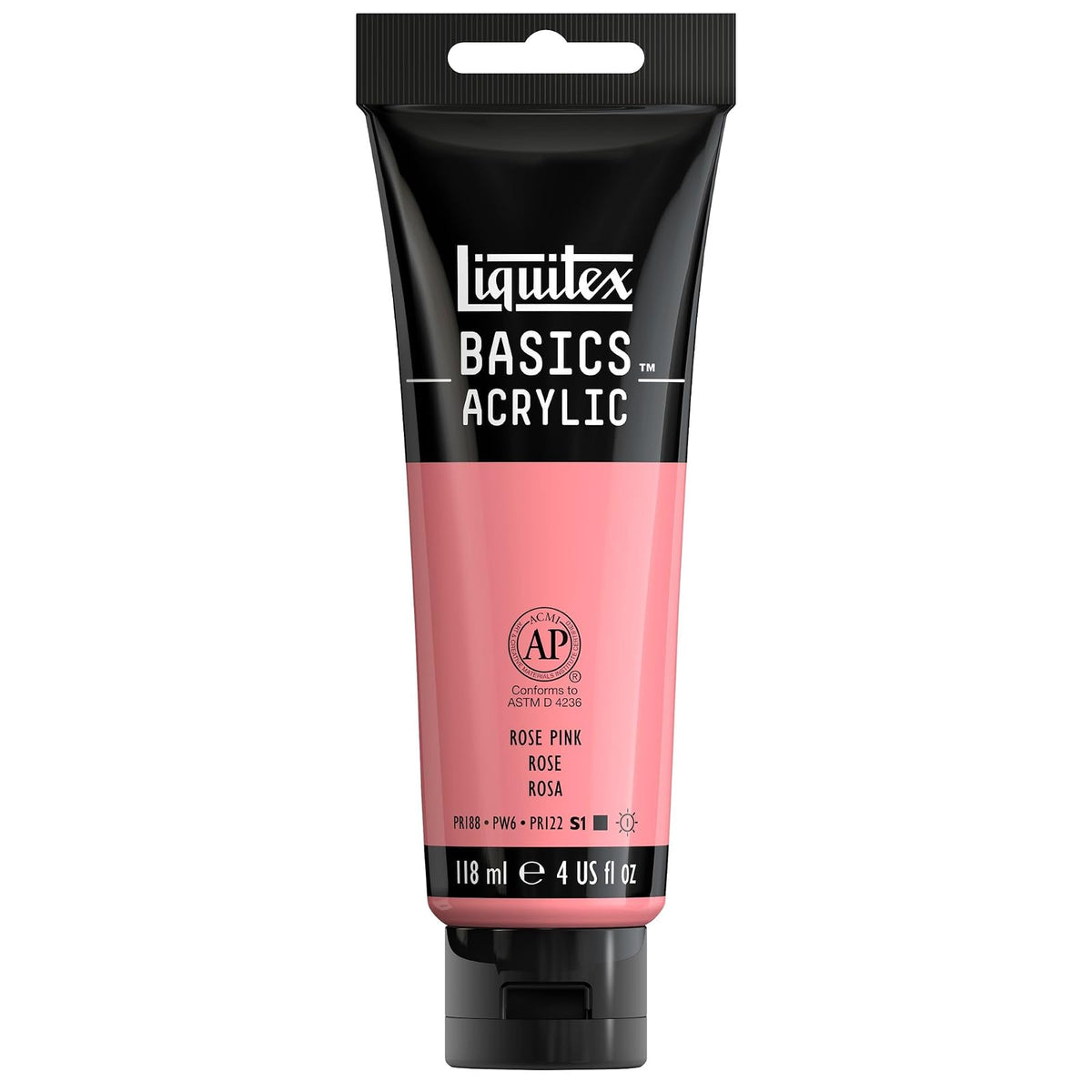 Liquitex Basics Pintura Acrílica, Tubo de 4 oz - Rosa (Rose Pink 48) - Tubo de 4 onzas