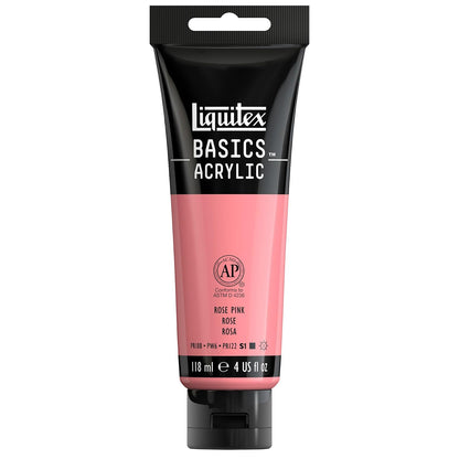 Liquitex Basics Pintura Acrílica, Tubo de 4 oz - Rosa (Rose Pink 48) - Tubo de 4 onzas