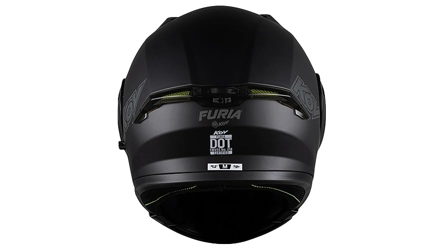 KOV Casco Furia Negro Mate Lente Interno ABATIBLE para Moto Certificado Dot
